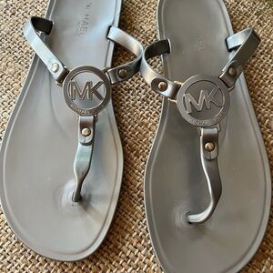 Michael Kors Metallic Gray Sandals
